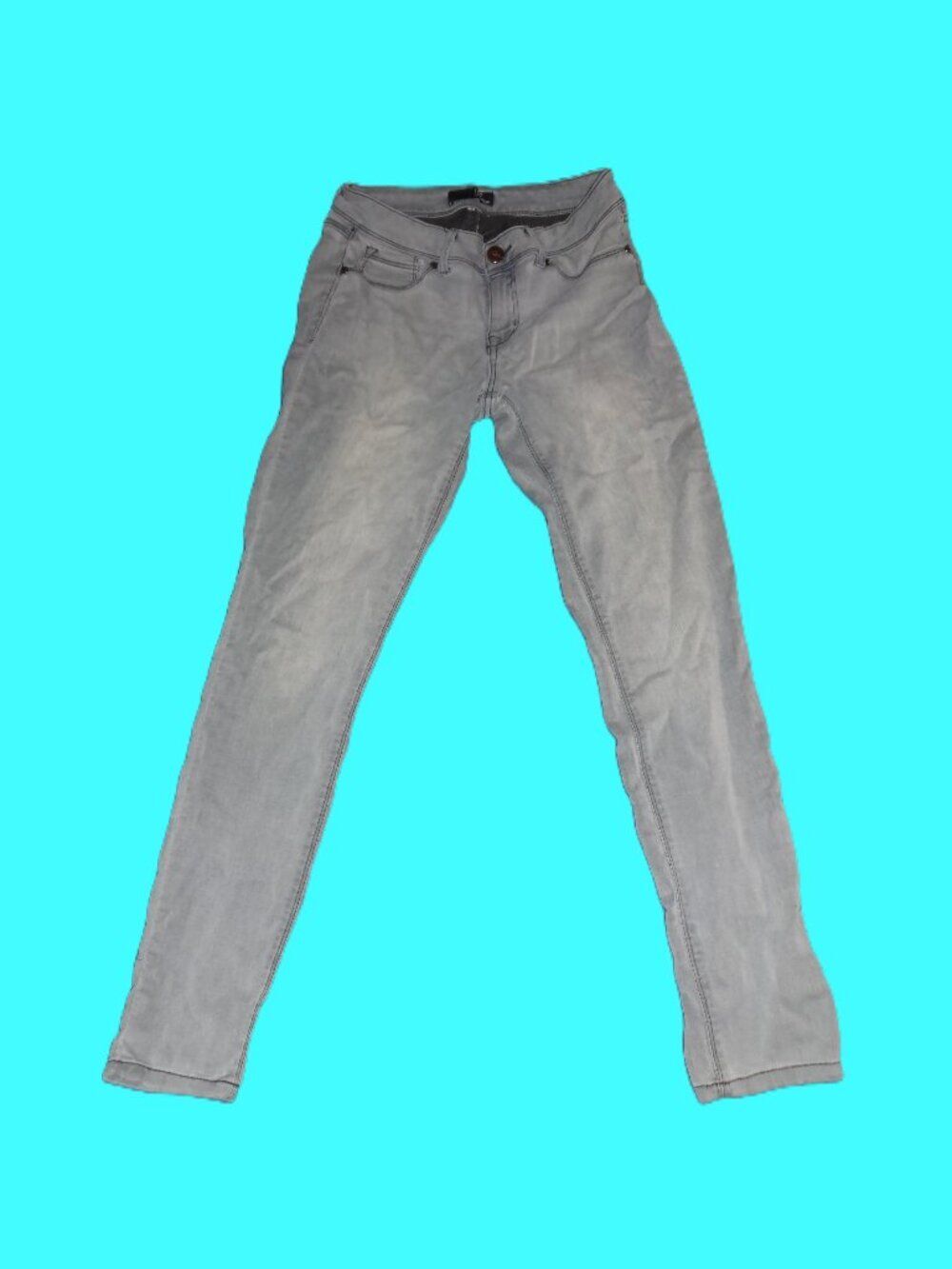 1822 Grey Stretch Skinny Jeans Size 8/29 | Faded Comfort